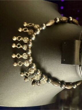 Vintage Gold-Tone Beaded Fringe Necklace - Elegant Statement